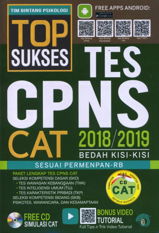 Cover Buku TOP SUKSES TES CPNS CAT 2018/2019