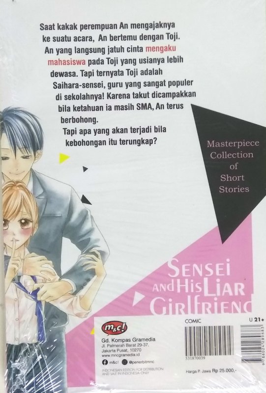 Cover Belakang Buku Sensei and His Liar Girlfriend