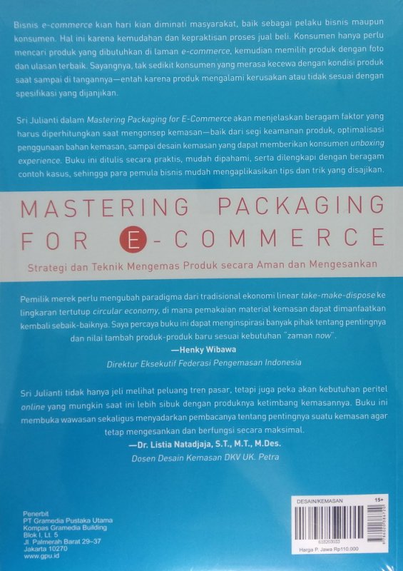 Cover Belakang Buku Mastering Packaging for E-Commerce