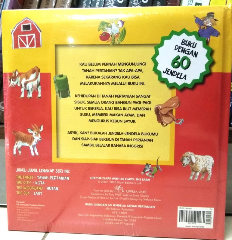 Cover Belakang Buku The Farm (Tanah Pertanian) : Boardbook - Edisi Dwibahasa Inggris-Indonesia