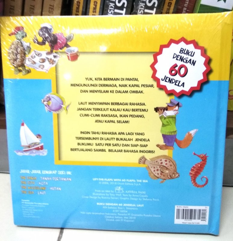 Cover Belakang Buku The Sea (Laut) : Boardbook - Edisi Dwibahasa Inggris-indonesia