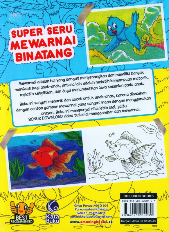 Cover Belakang Buku SUPER SERU MEWARNAI BINATANG - FULL COLOR