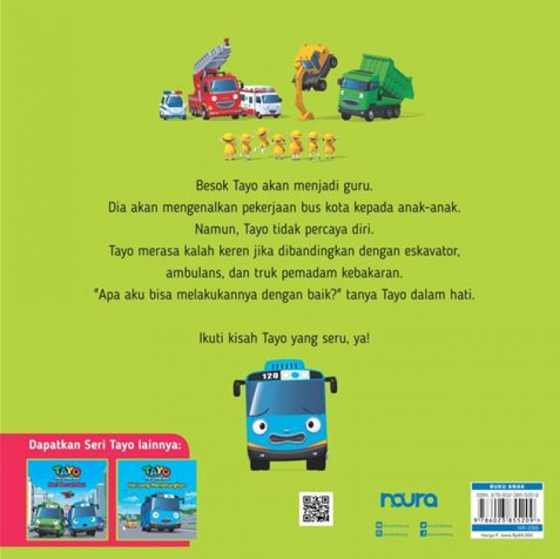 Cover Belakang Buku Seri Tayo Si Bus Kecil: Tayo Menjadi Guru