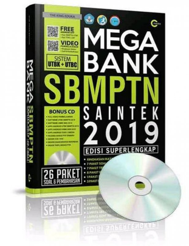 Cover Buku Mega Bank SBMPTN Saintek 2019 Plus CD