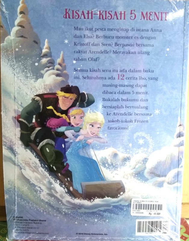 Cover Belakang Buku Frozen: 5 Minute Stories - Kisah-Kisah 5 Menit