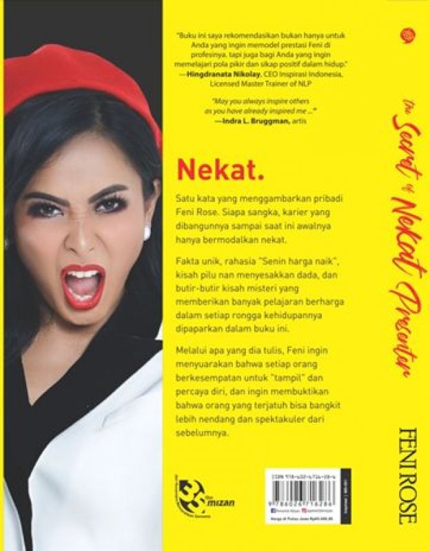 Cover Belakang Buku The Secret of Nekat Presenter [Edisi TTD Feni Rose, Hard Cover]