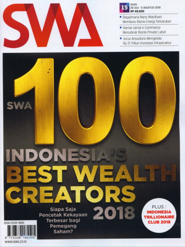 Cover Buku Majalah SWA Sembada No. 15 | 26 Juli - 5 Agustus 2018