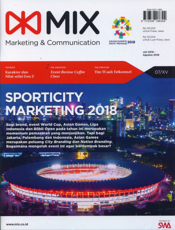 Cover Buku Majalah MIX Marketing Communications Edisi Juli - Agutus 2018
