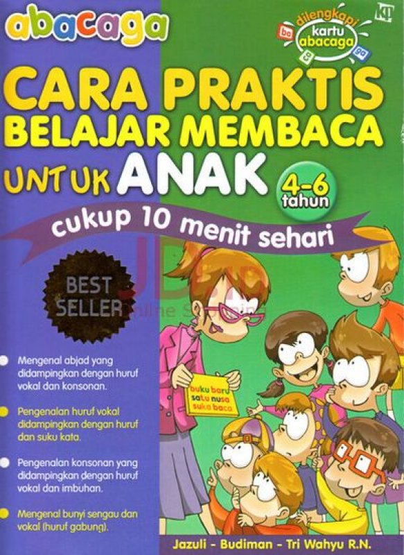 Cover Buku abacaga: Cara Praktis Belajar Membaca untuk Anak (4-6 Tahun) - Cover Baru (Promo Best Book)