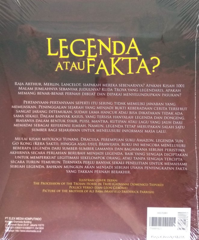 Cover Belakang Buku Legenda atau Fakta - Membuka Tabir Kisah-Kisah Legendaris Dunia