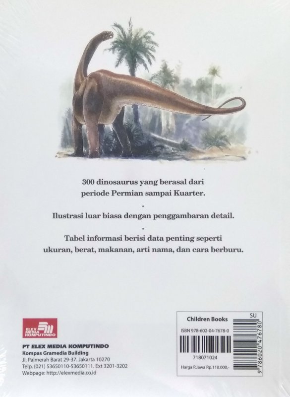 Cover Belakang Buku Buku Panduan Dinosaurus - 300 Hewan Purba