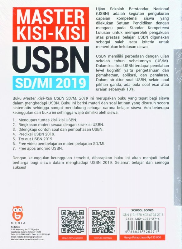 Cover Belakang Buku Master Kisi-Kisi USBN SD/MI 2019