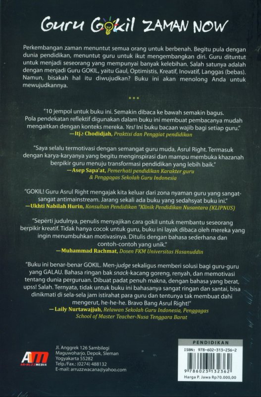 Cover Belakang Buku Guru Gokil Zaman Now