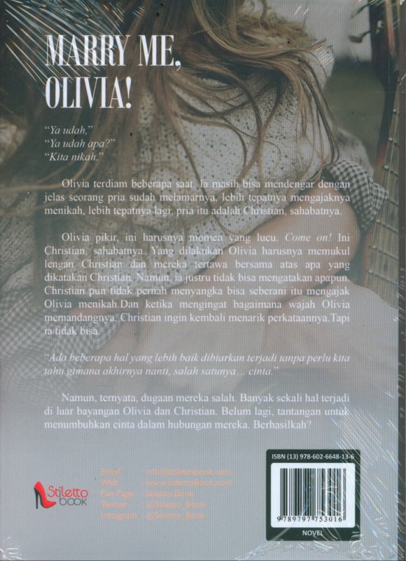 Cover Belakang Buku Marry Me Olivia (Promo Best Book)