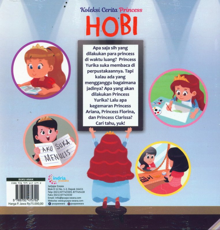 Cover Belakang Buku Koleksi Cerita Princess HOBI - Dwibahasa Bilingual