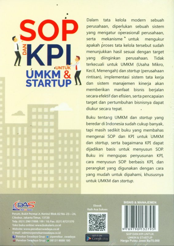Cover Belakang Buku SOP dan KPI untuk UMKM & STARTUP