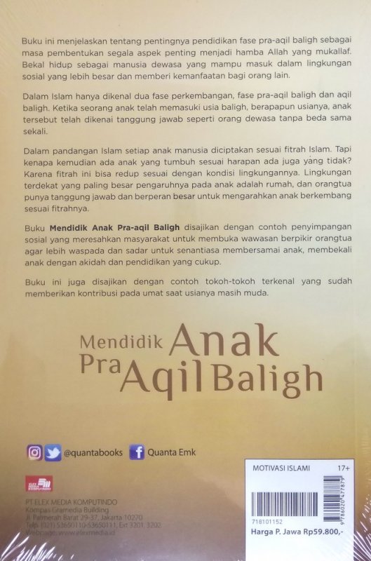 Cover Belakang Buku Mendidik Anak Pra Aqil Baligh