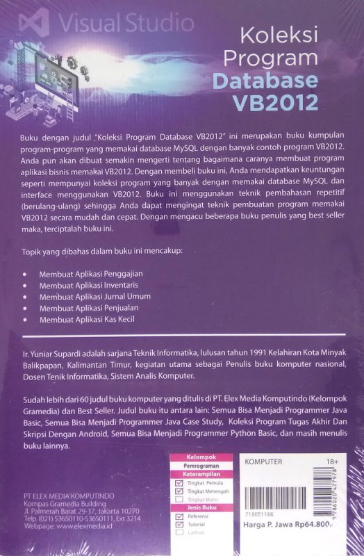 Cover Belakang Buku Koleksi Program Database VB2012