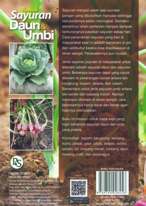 Cover Belakang Buku Bertanam Sayuran Daun & Umbi