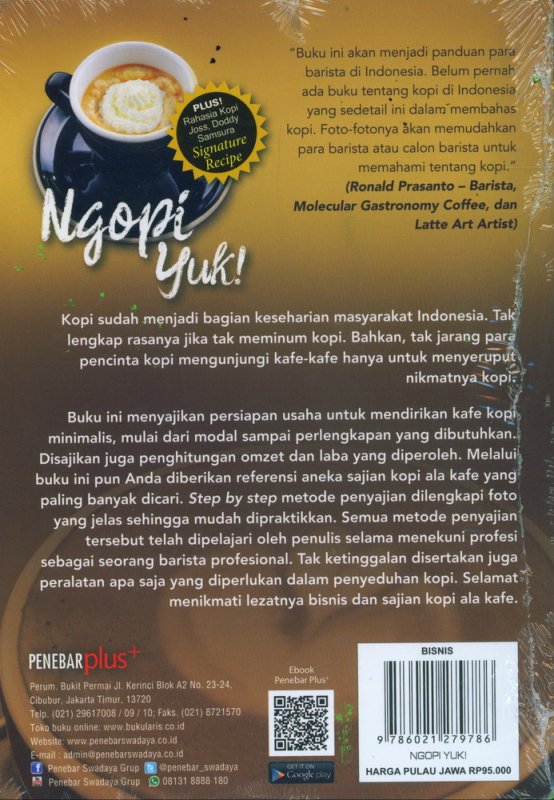Cover Belakang Buku Ngopi Yuk: Bisnis & Sajian Kopi Ala Kafe