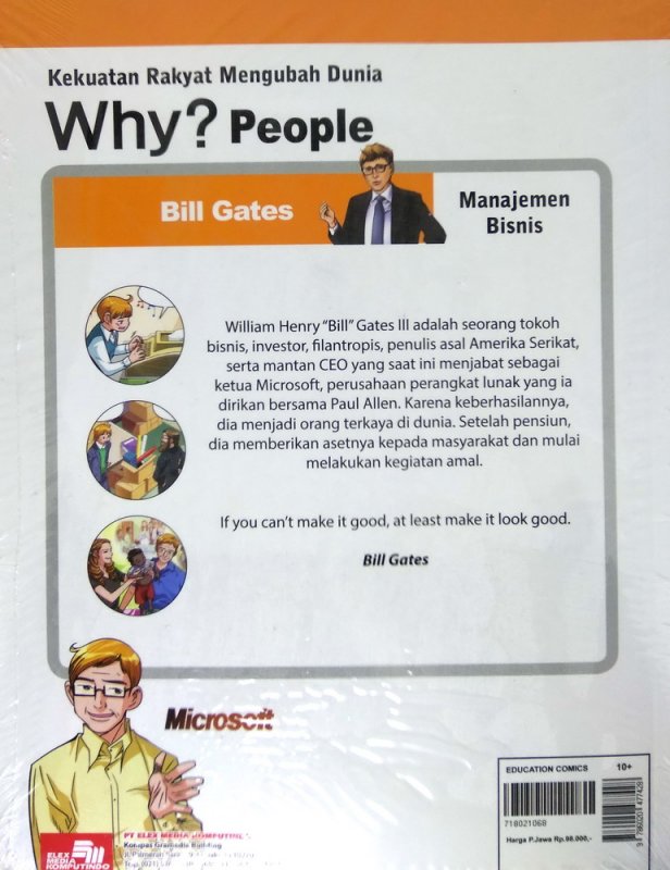 Cover Belakang Buku Why? People Bill Gates-sang pemilik microsoft