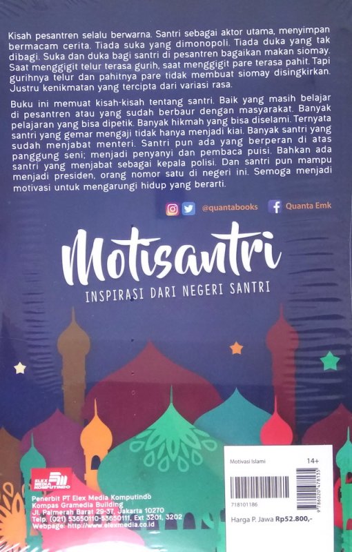 Cover Belakang Buku Motisantri: Inspirasi dari Negeri Santri