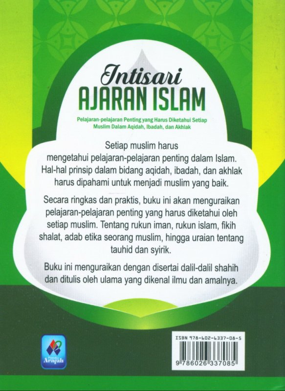 Cover Belakang Buku Intisari Ajaran Islam (buku saku)