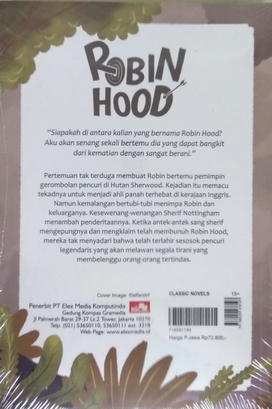 Cover Belakang Buku Robin Hood (World Library Series)