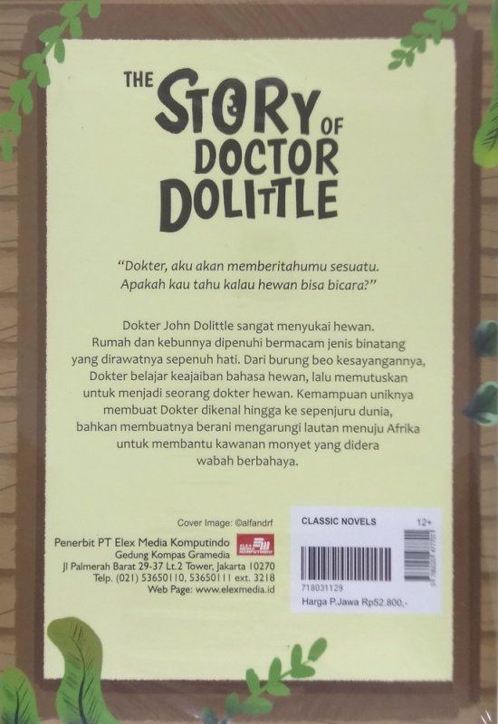 Cover Belakang Buku The Story of Doctor Dolittle