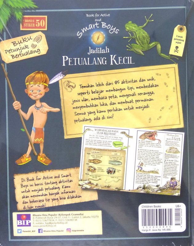 Cover Belakang Buku Book for Active and Smart Boys: Jadilah Petualang Kecil
