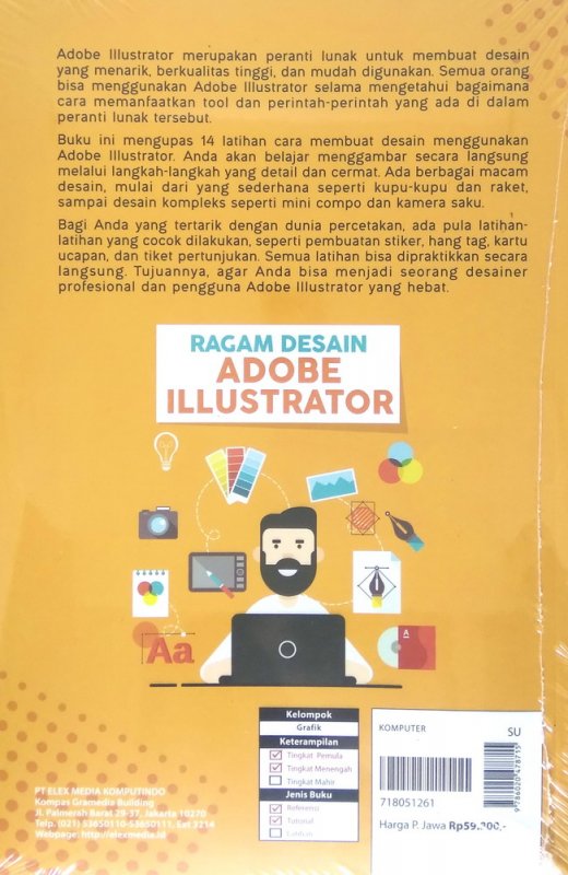 Cover Belakang Buku Ragam Desain Adobe Illustrator