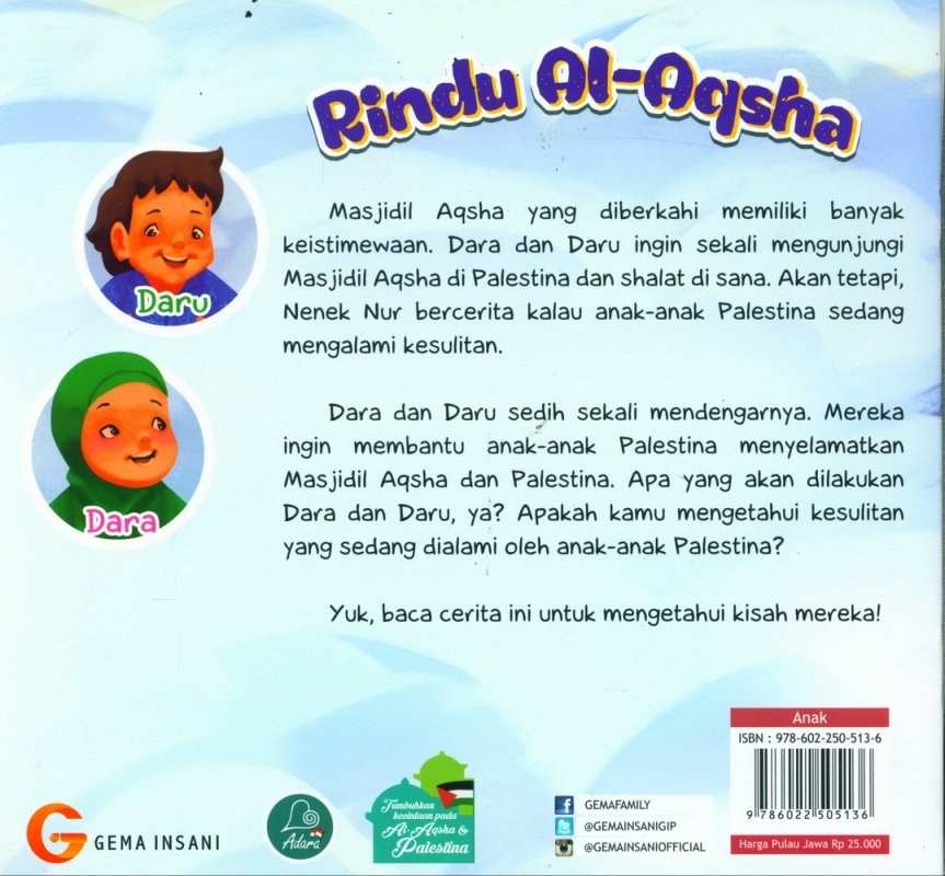 Cover Belakang Buku Rindu Al-Aqsha (full color)