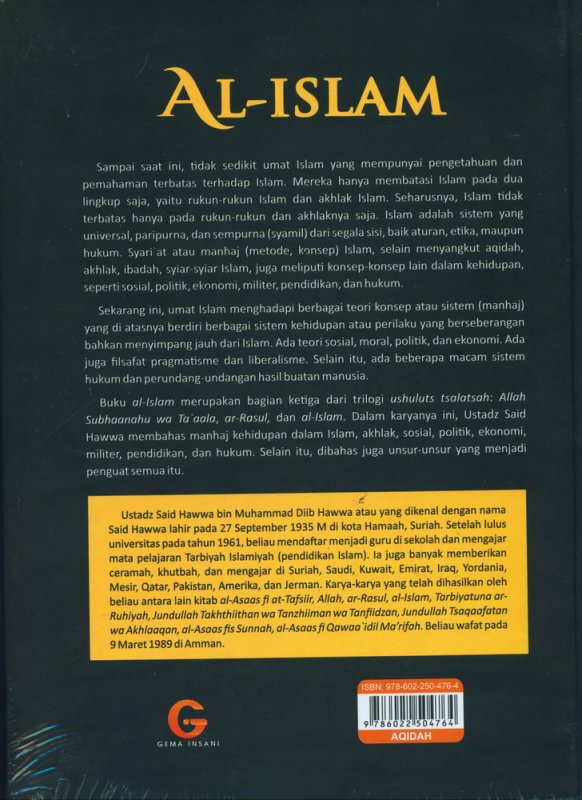 Cover Belakang Buku AL-ISLAM (Edisi baru, Hard Cover)