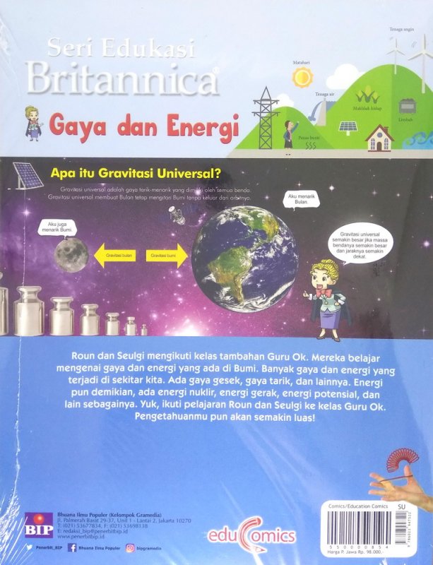 Cover Belakang Buku Seri Edukasi Britannica: Gaya dan Energi (Education comics)