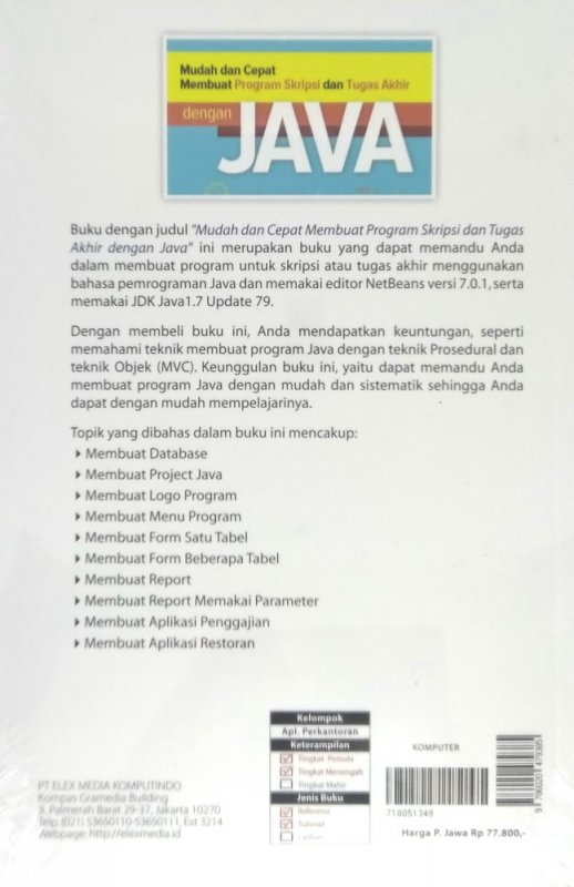 Mudah Dan Cepat Membuat Program Skripsi Dan Tugas Akhir Dengan Java 3581