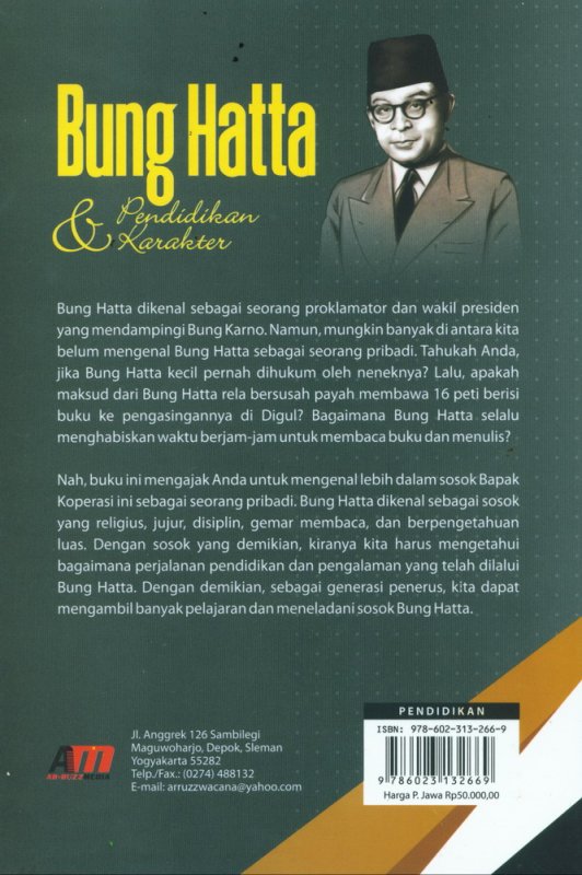 Cover Belakang Buku Bung Hatta & Pendidikan Karakter
