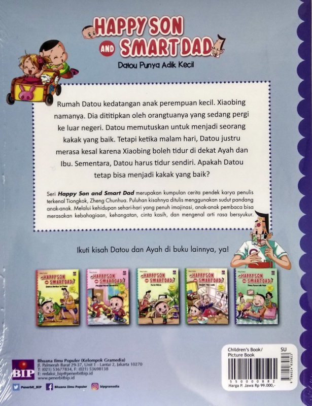 Cover Belakang Buku Happy Son and Smart Dad: Datou Punya Adik Kecil