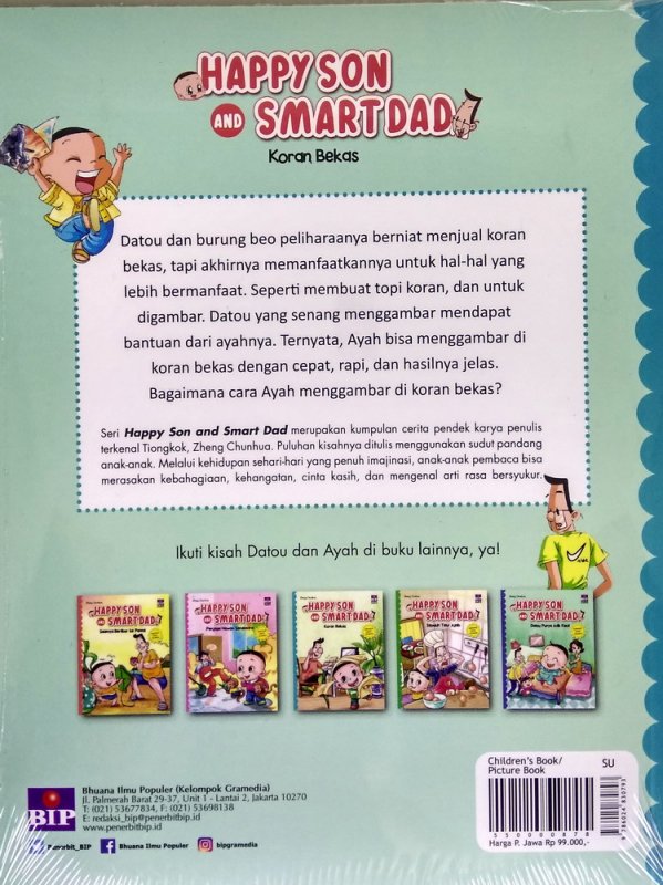 Cover Belakang Buku Happy Son and Smart Dad: Koran Bekas