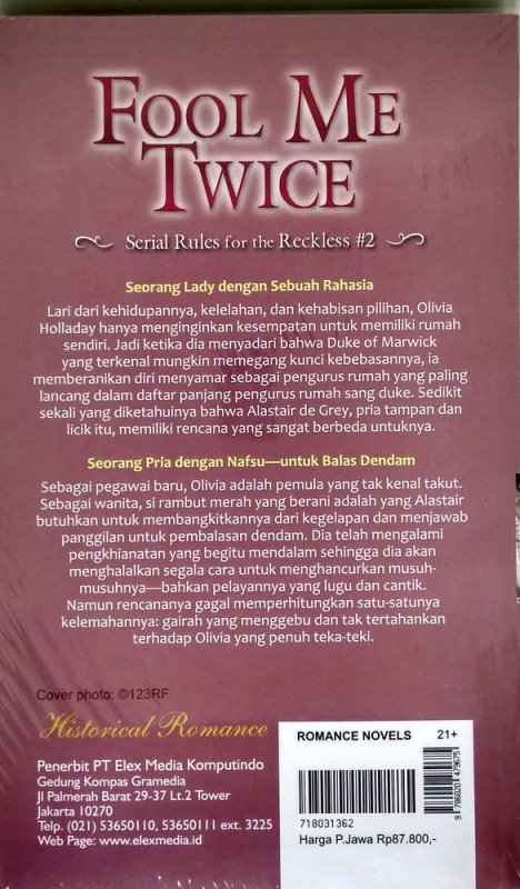 Cover Belakang Buku HR: Fool Me Twice