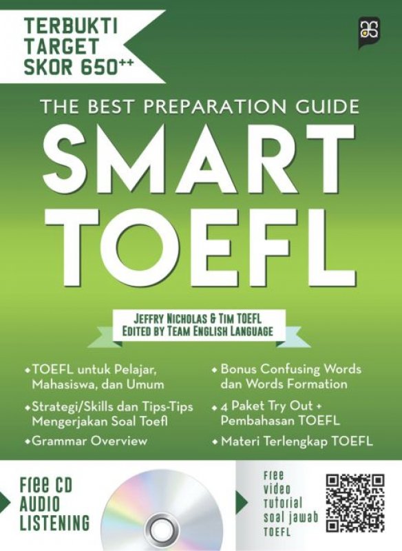 Cover Buku SMART TOEFL - The Best Preparation Guide (CD Audio Listening)