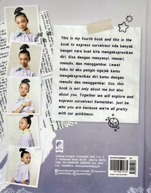 Cover Belakang Buku Aku Naura: Official Scrapbook (Hard Cover)