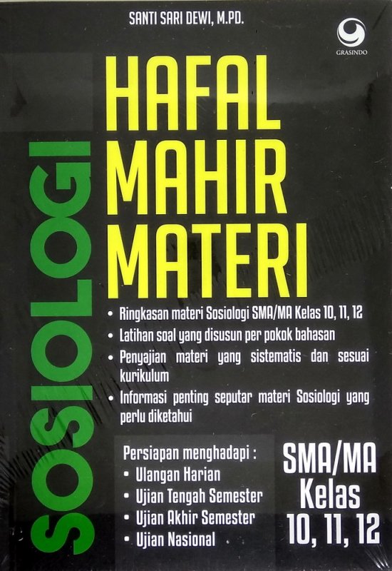 Cover Buku Hafal Mahir Materi Sosiologi SMA/MA KELAS 11, 12, 13