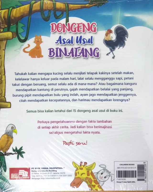 Cover Belakang Buku Dongeng Asal Usul Binatang