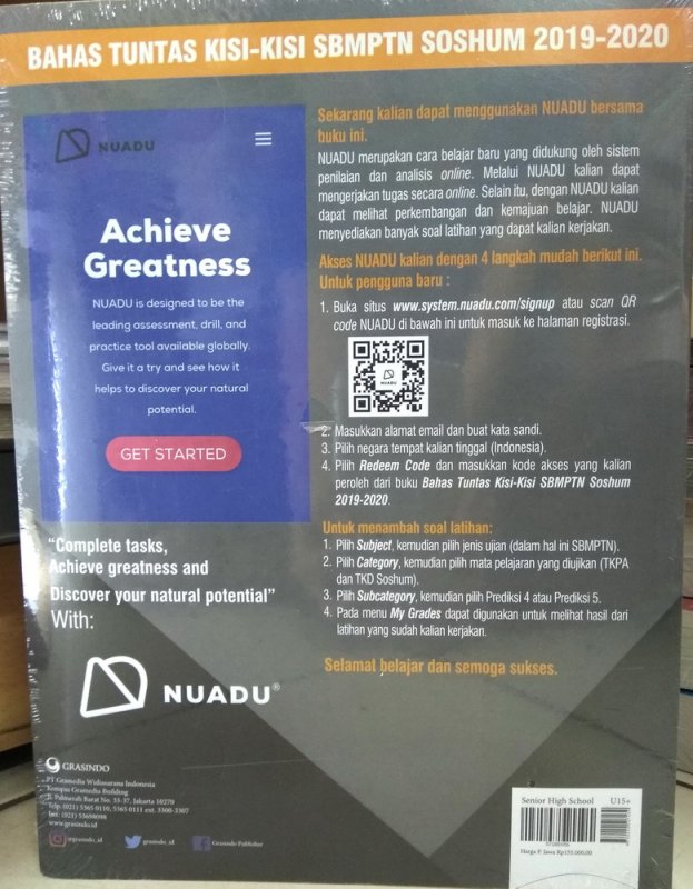 Cover Belakang Buku Bahas Tuntas Kisi-Kisi SBMPTN Soshum 2019-2020