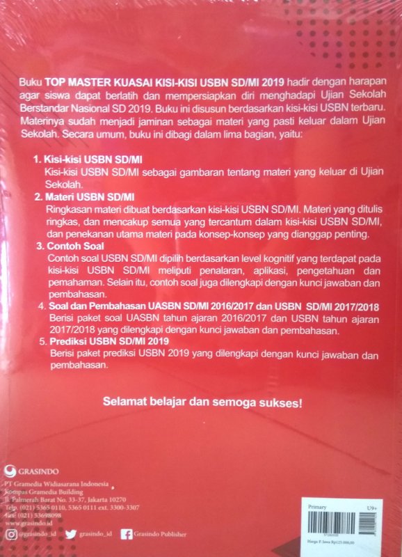 Cover Belakang Buku Top Master Kuasai Kisi-Kisi USBN SD/MI 2019