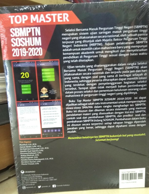 Cover Belakang Buku Top Master SBMPTN SOSHUM 2019-2020