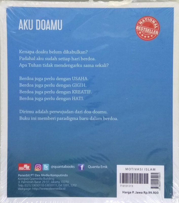 Cover Belakang Buku Aku Doamu - Cover 2018