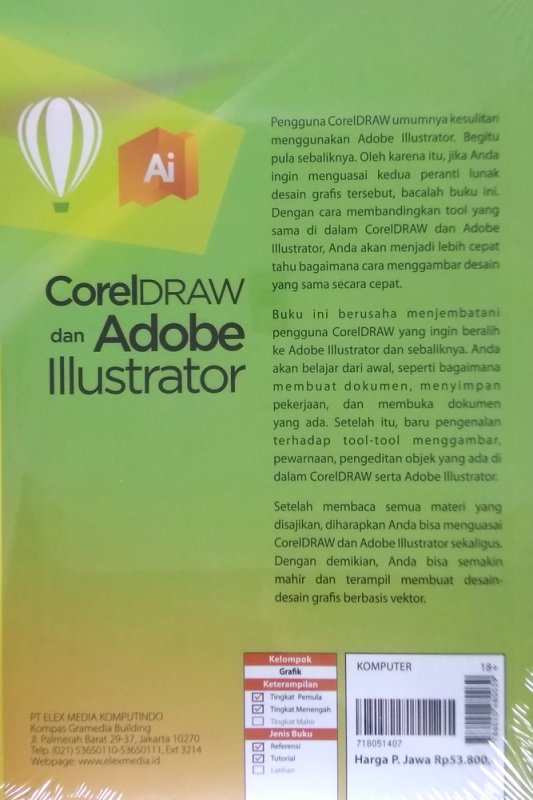 Cover Belakang Buku CorelDRAW dan Adobe Illustrator