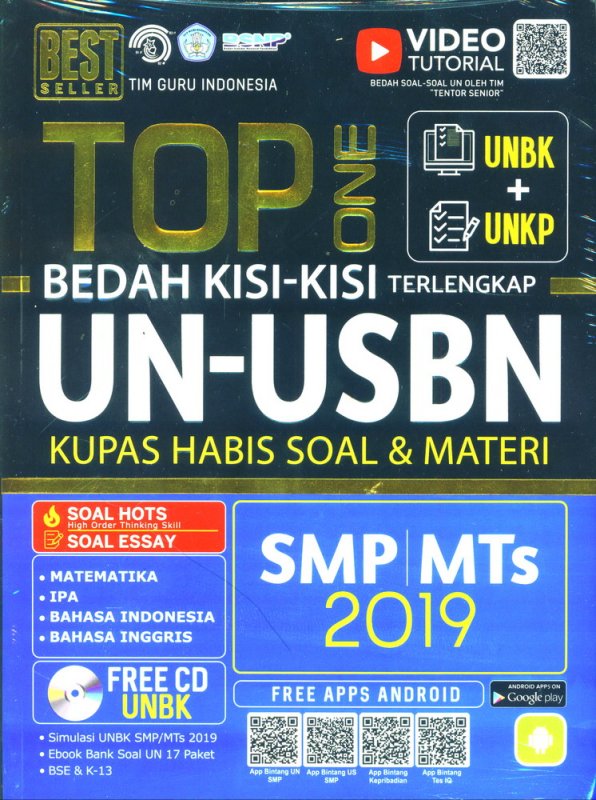 Cover Buku TOP ONE UN-USBN SMP/MTs 2019