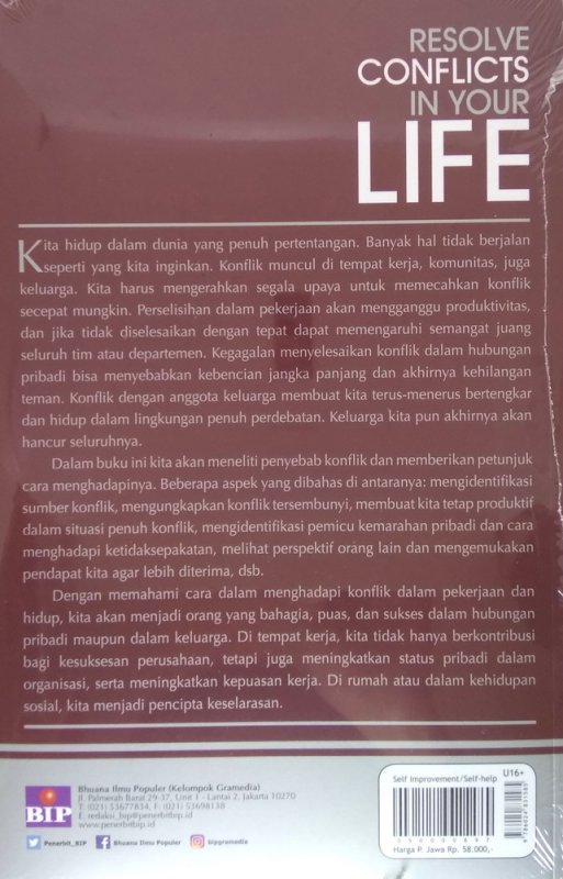 Cover Belakang Buku Resolve Conflicts in Your Life